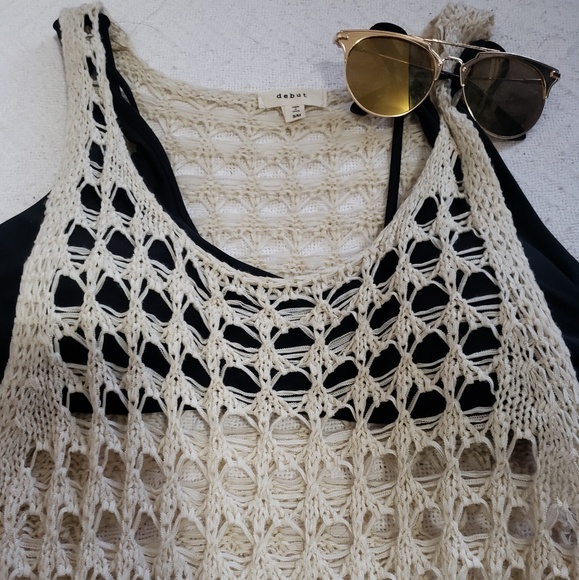 Summer Pool Knit Beach Overlay Tank Top - Picture 2 of 7